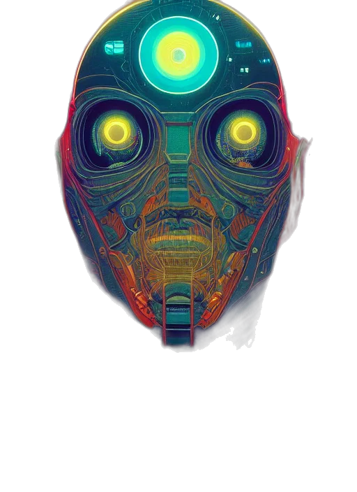 robot, mask, face, creature transparent PNG cut-out