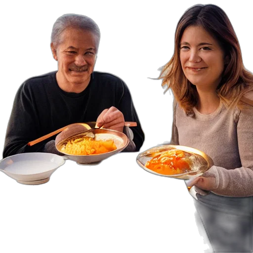 food, photorealistic, fire, woman transparent PNG cut-out