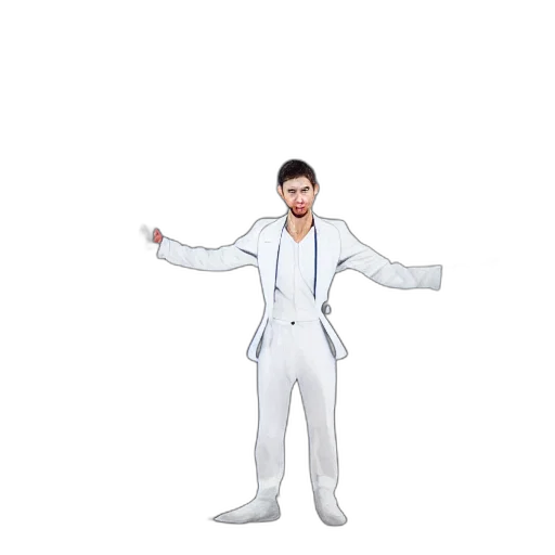 jacket, staff, robot, creature transparent PNG cut-out