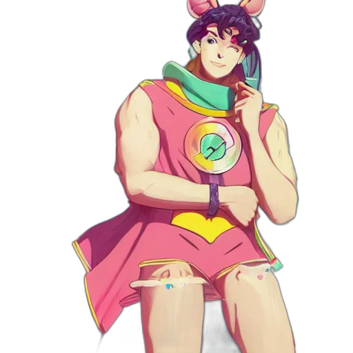 dress, staff, anime, vaporwave transparent PNG cut-out