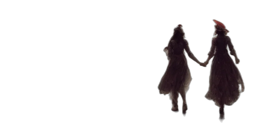 dress, staff, hair, creature transparent PNG cut-out