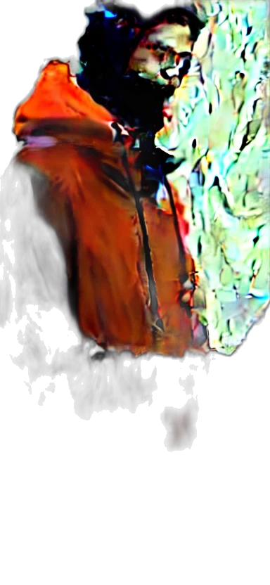 jacket, face, mask, staff transparent PNG cut-out