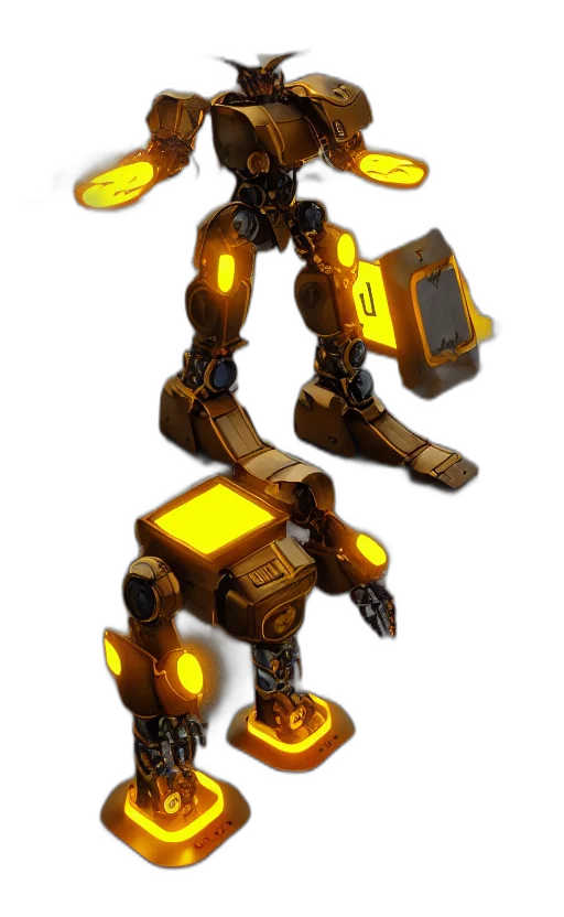 robot, weapon, concept art, 3d render transparent PNG cut-out