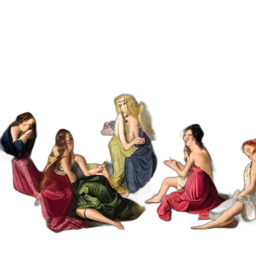 dress, jewelry, concept art, oil painting transparent PNG cut-out