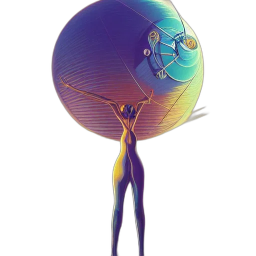 umbrella, staff, robot, creature transparent PNG cut-out