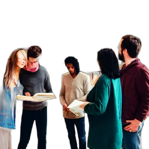 staff, two, women, three transparent PNG cut-out