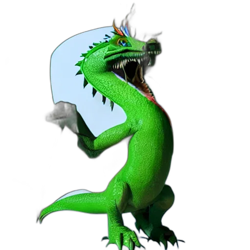 dragon, staff, creature, animal transparent PNG cut-out