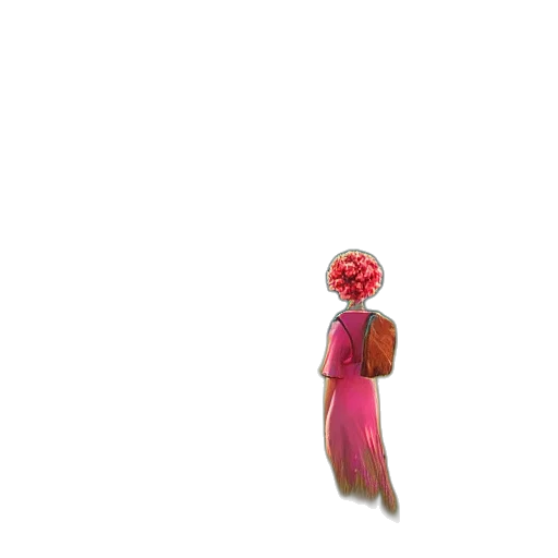 flower, creature, dress, hair transparent PNG cut-out