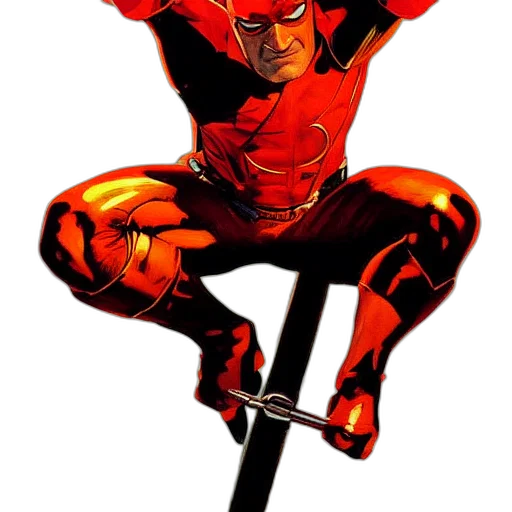 comic book art, concept art, cartoon, red transparent PNG cut-out