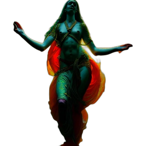 dress, creature, staff, concept art transparent PNG cut-out