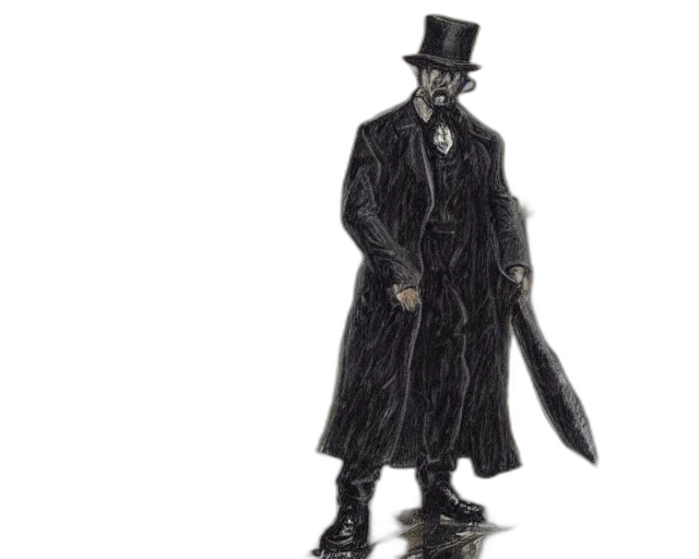 mask, staff, hat, jacket transparent PNG cut-out