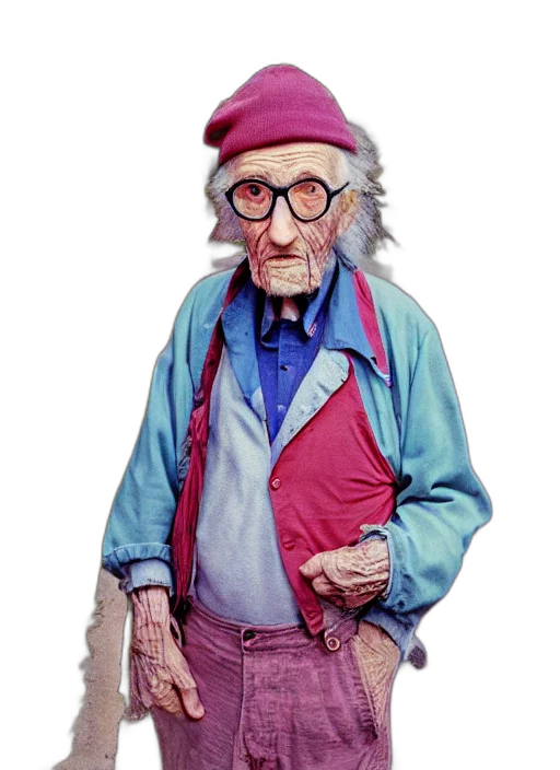 jacket, staff, face, hat transparent PNG cut-out