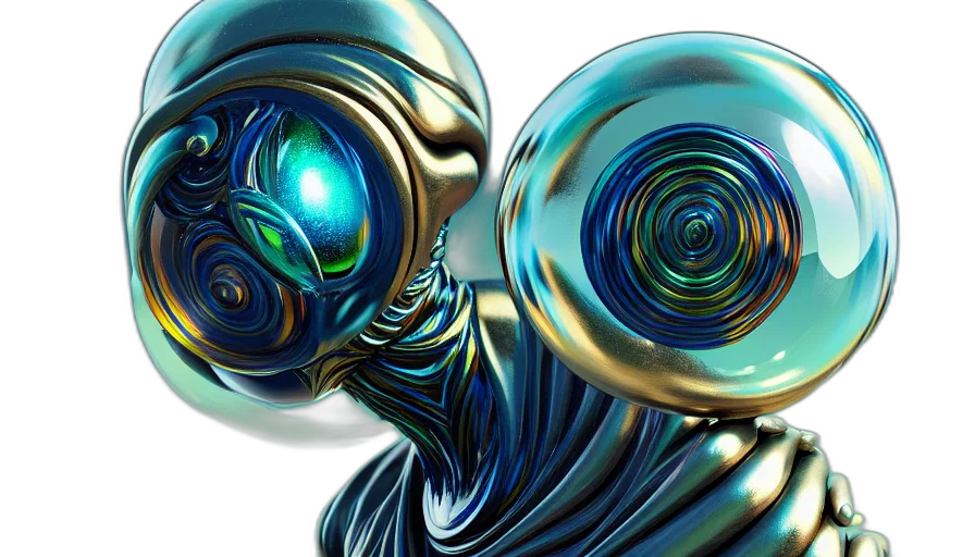 robot, mask, 3d render, concept art transparent PNG cut-out