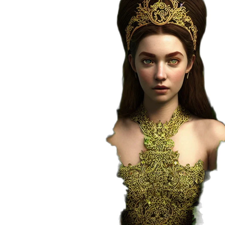 crown, jewelry, dress, fantasy art transparent PNG cut-out
