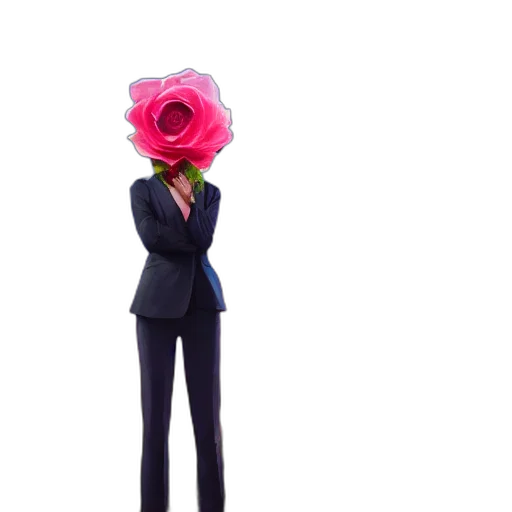 staff, flower, jacket, dress transparent PNG cut-out