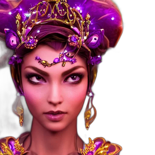 crown, jewelry, face, fantasy art transparent PNG cut-out