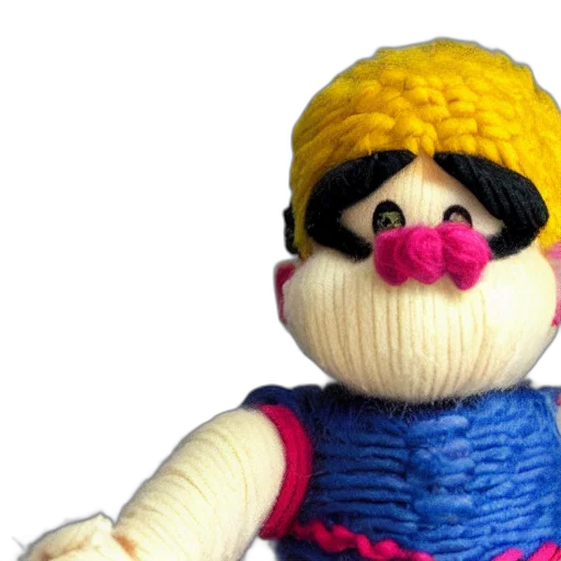 face, 3d render, doll, wario transparent PNG cut-out