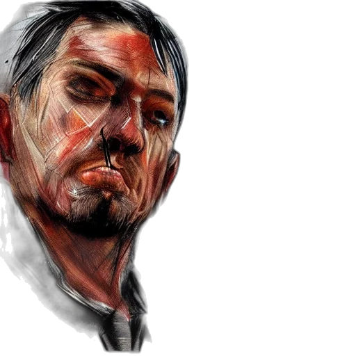 face, photorealistic, comic book art, watercolor transparent PNG cut-out
