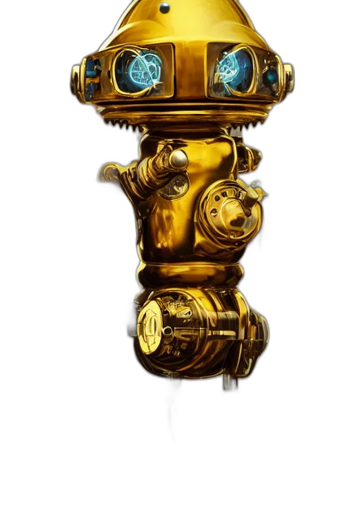 crown, staff, weapon, robot transparent PNG cut-out