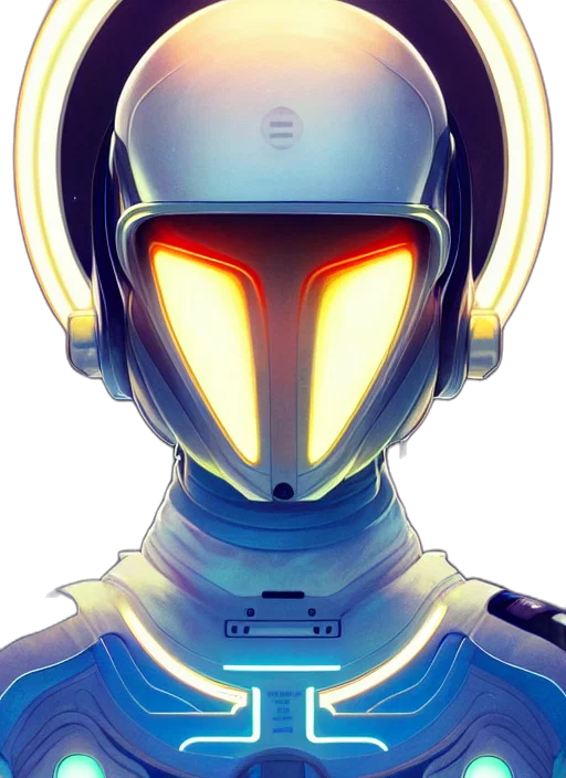 robot, face, concept art, comic book art transparent PNG cut-out