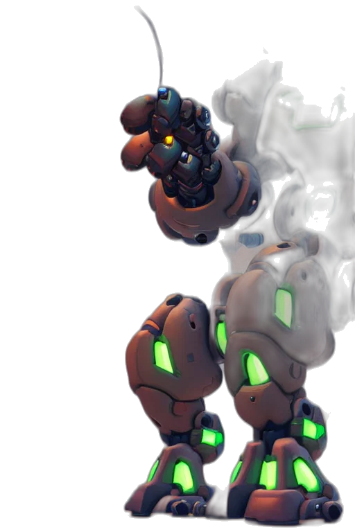 robot, weapon, staff, creature transparent PNG cut-out