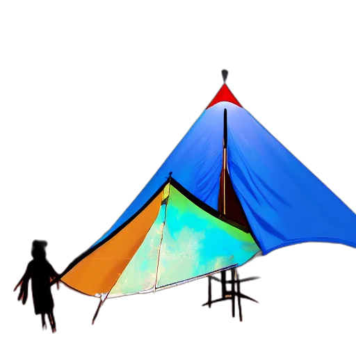umbrella, staff, concept art, 3d render transparent PNG cut-out