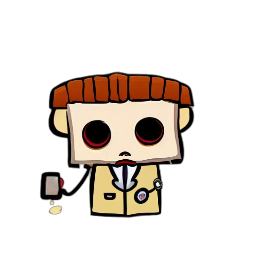 staff, robot, pixel art, cartoon transparent PNG cut-out