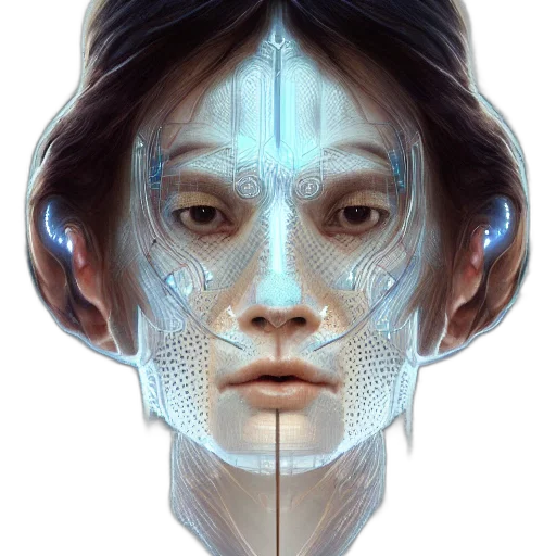 face, mask, robot, creature transparent PNG cut-out