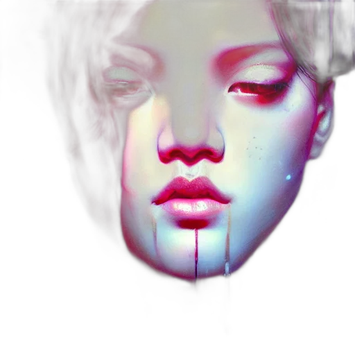 face, mask, photorealistic, vaporwave transparent PNG cut-out