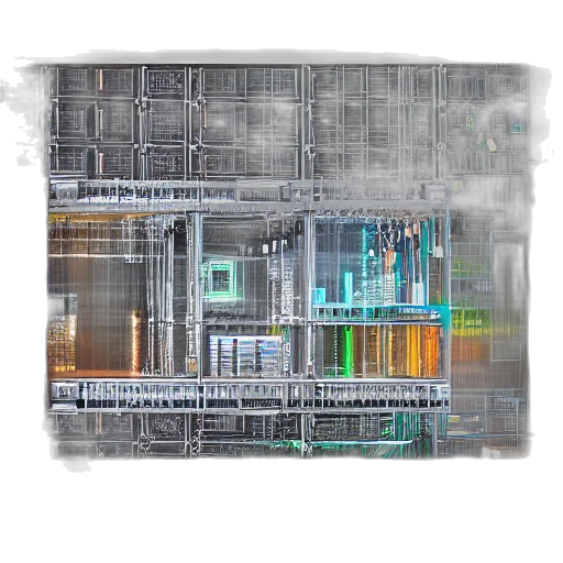 building, robot, 3d render, concept art transparent PNG cut-out