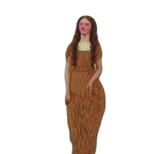dress, hair, tree, 3d render transparent PNG cut-out
