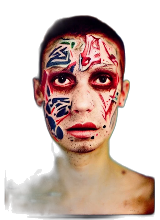 mask, face, creature, photorealistic transparent PNG cut-out