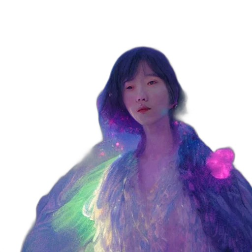dress, hair, creature, vaporwave transparent PNG cut-out