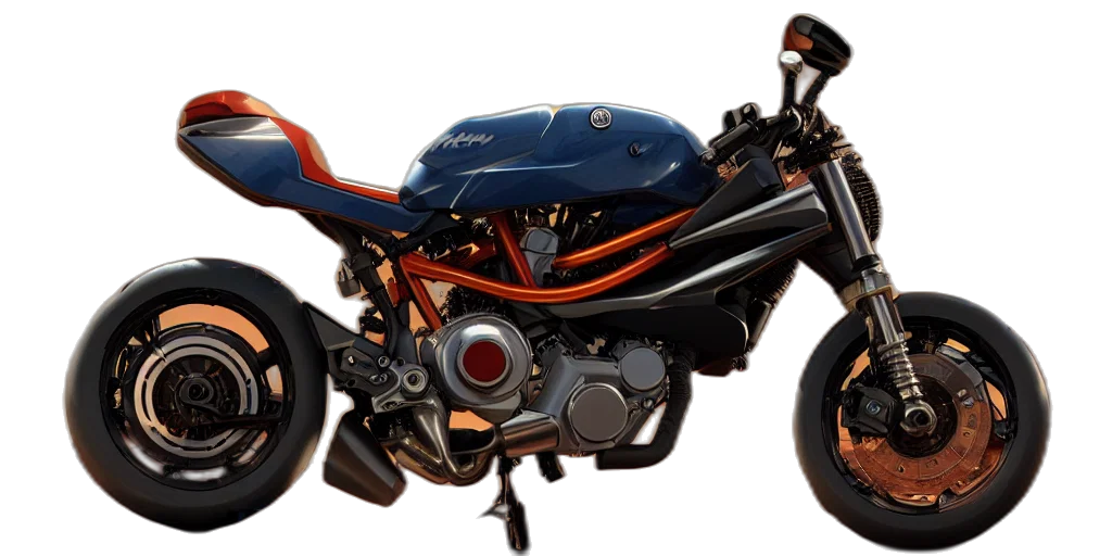 3d render, photorealistic, motorcycle, design transparent PNG cut-out