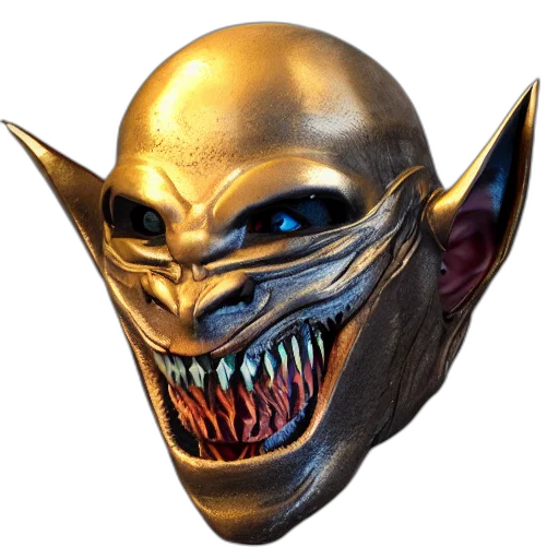 mask, face, creature, 3d render transparent PNG cut-out