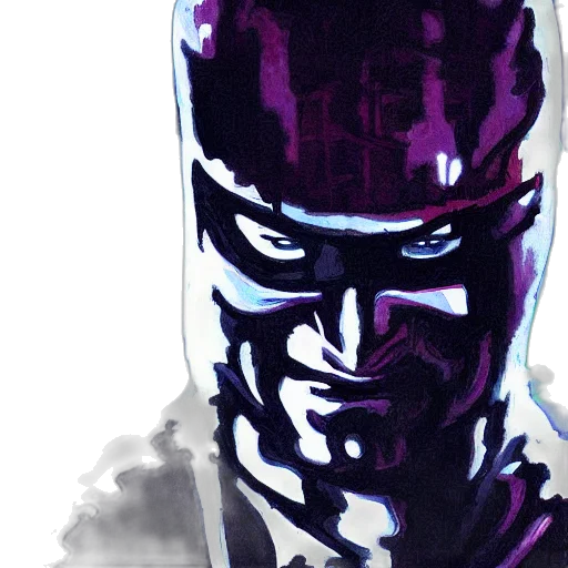 face, comic book art, concept art, watercolor transparent PNG cut-out