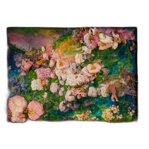 flower, oil painting, photorealistic, forest transparent PNG cut-out