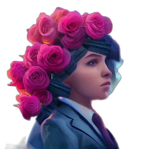 crown, flower, face, hat transparent PNG cut-out