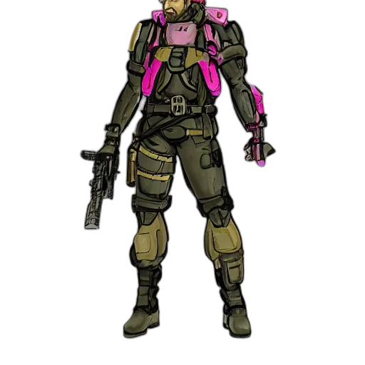 weapon, jacket, concept art, cyberpunk transparent PNG cut-out