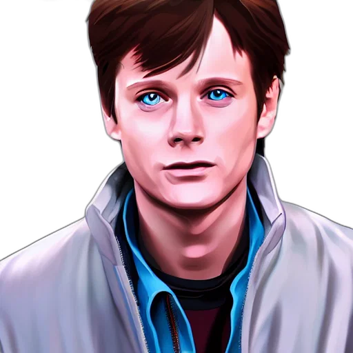 jacket, face, photorealistic, comic book art transparent PNG cut-out