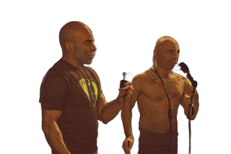 joe, rogan, interviewing, inter transparent PNG cut-out