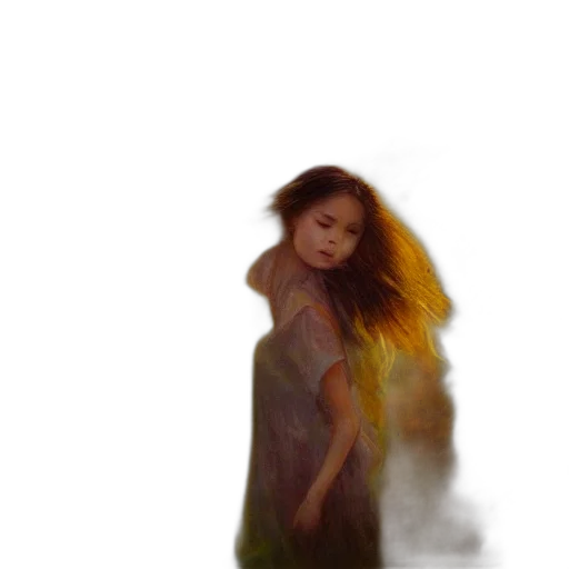 dress, hair, creature, face transparent PNG cut-out