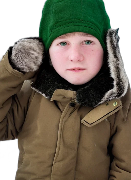 jacket, hat, face, animal transparent PNG cut-out