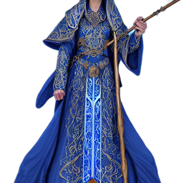 staff, sword, dress, fantasy art transparent PNG cut-out