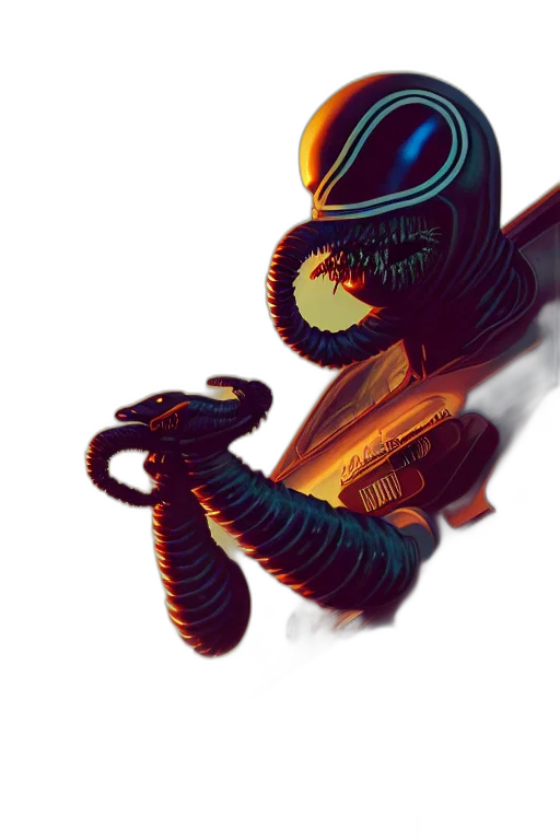 robot, mask, creature, weapon transparent PNG cut-out