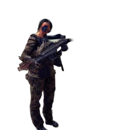 weapon, staff, jacket, mask transparent PNG cut-out