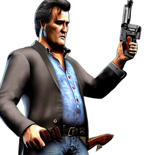 jacket, weapon, concept art, 3d render transparent PNG cut-out