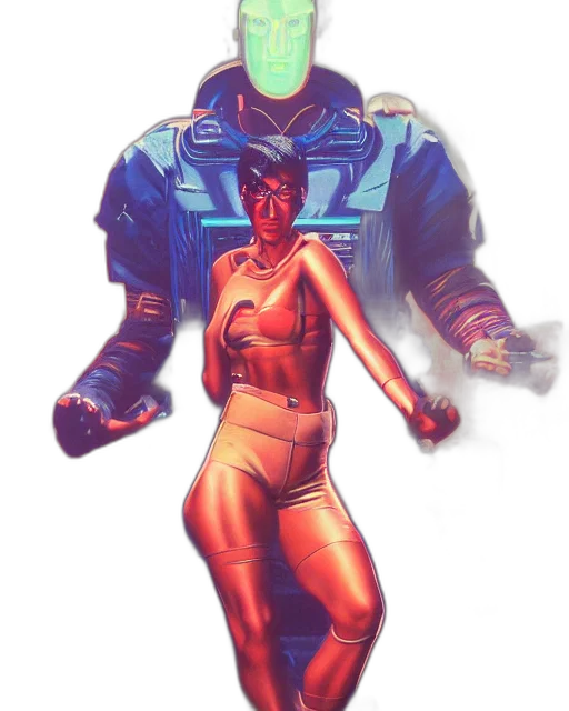 jacket, robot, mask, creature transparent PNG cut-out