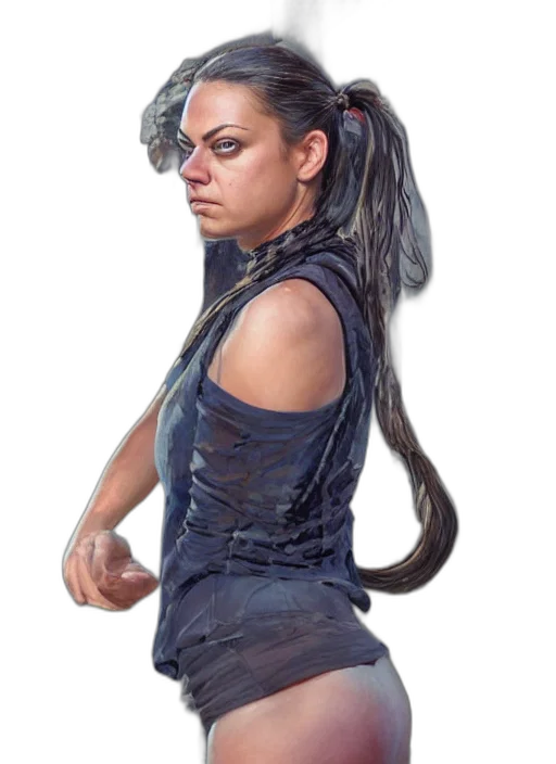 hair, staff, mask, creature transparent PNG cut-out