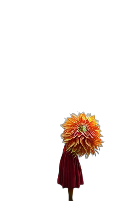 flower, staff, crown, hair transparent PNG cut-out